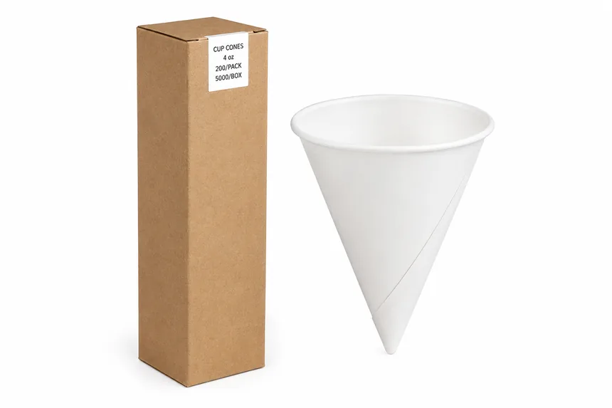 Gobelets coniques jetables 4 oz (200/paquet · 5000/boîte)