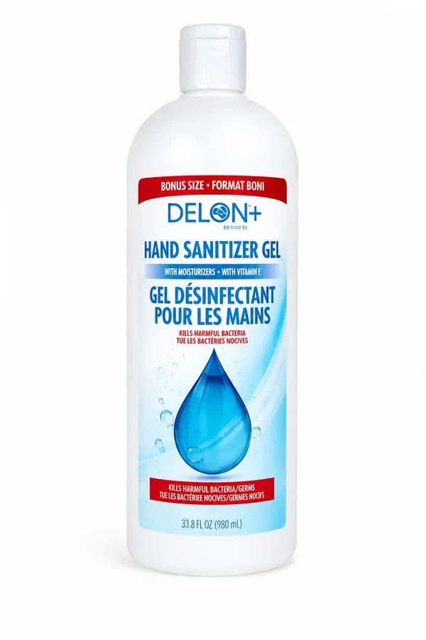 Désinfectant pour les mains DELON+ gel (980 ml)