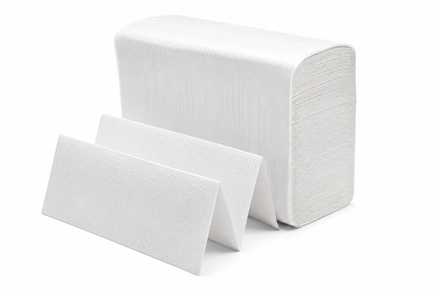 Essuie-mains multipli pliés blancs