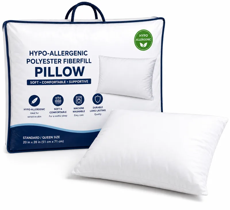 Oreiller en fibre de polyester hypoallergénique